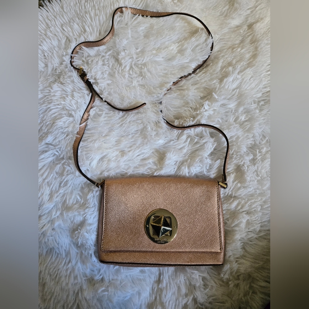 Kate Spade Elegant Rose Gold Crossbody Bag